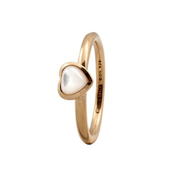 Christina - Heart ring forgyldt sølv m/ perlemor